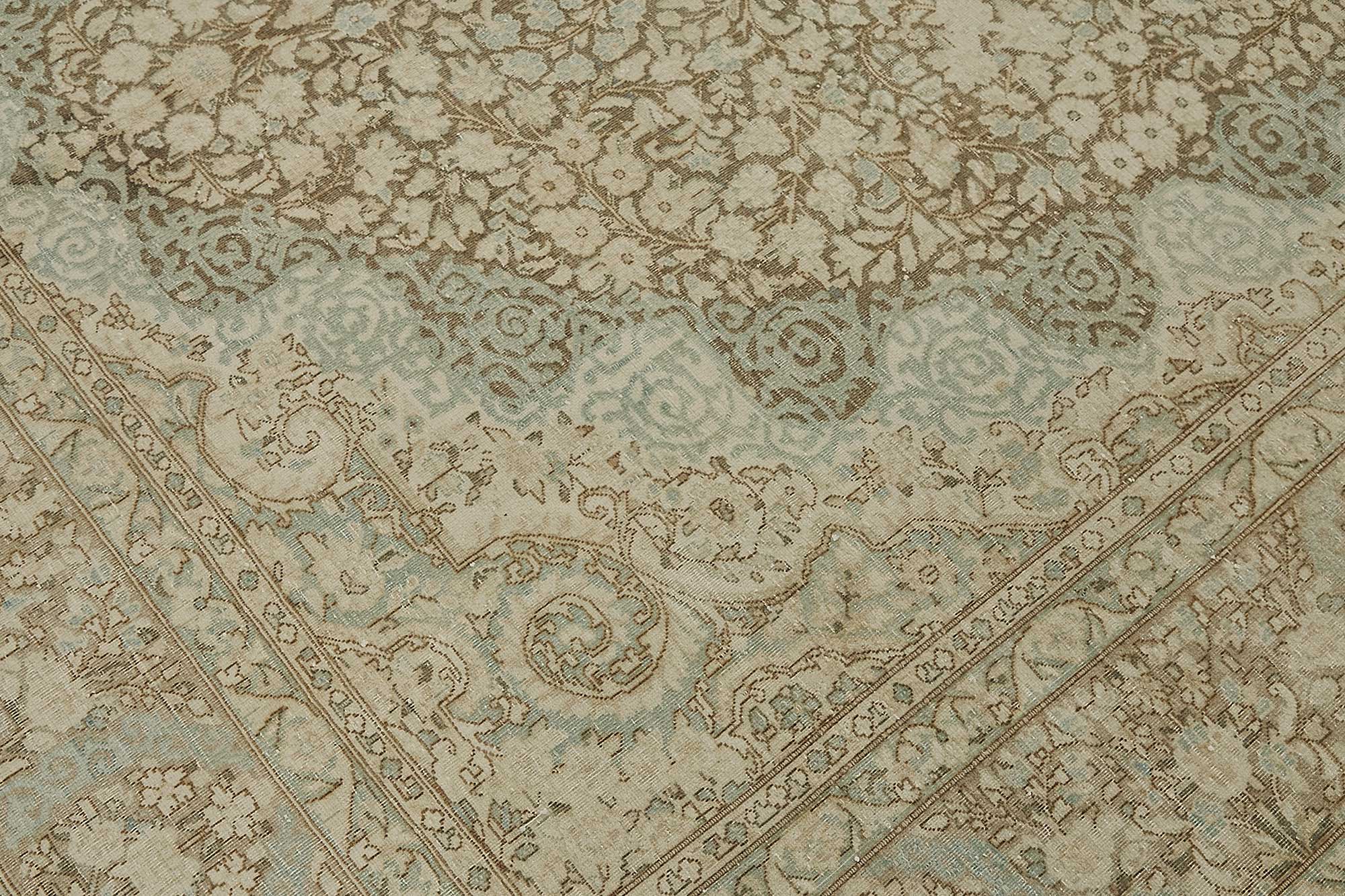 8x10 Beige Antique Persian Kerman Rug - 50129