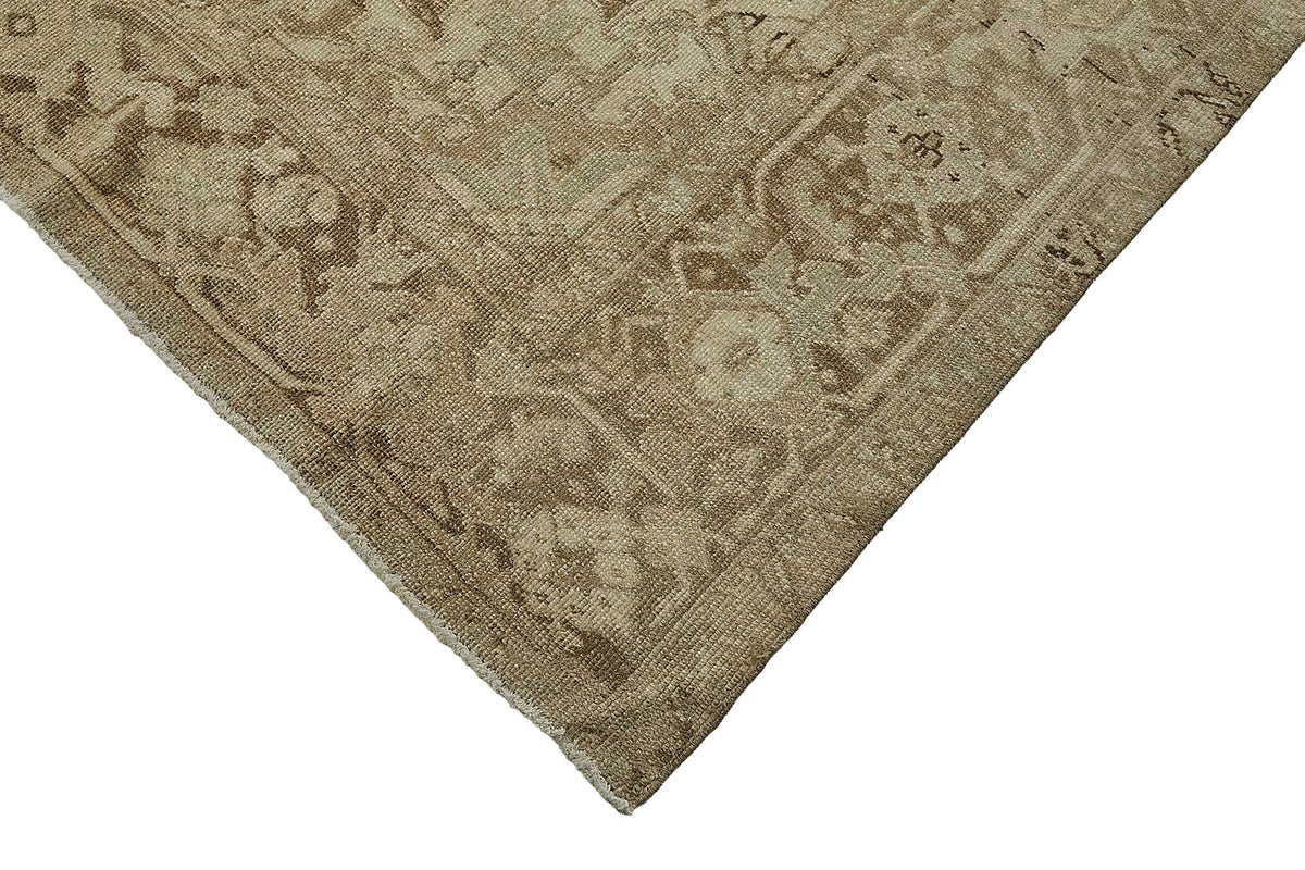 9x12 Beige Antique Persian Heriz Rug - 50130