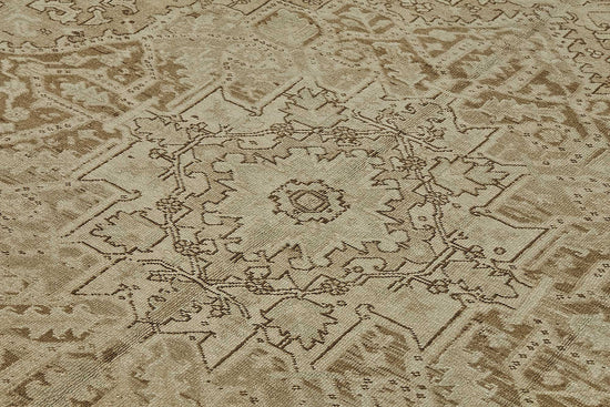 9x12 Beige Antique Persian Heriz Rug - 50130