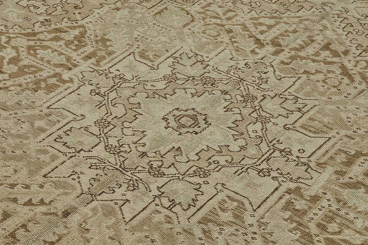 9x12 Beige Antique Persian Heriz Rug - 50130