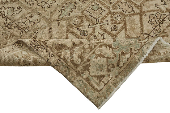 9x12 Beige Antique Persian Heriz Rug - 50130
