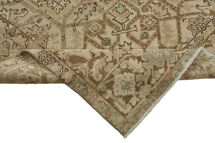 9x12 Beige Antique Persian Heriz Rug - 50130