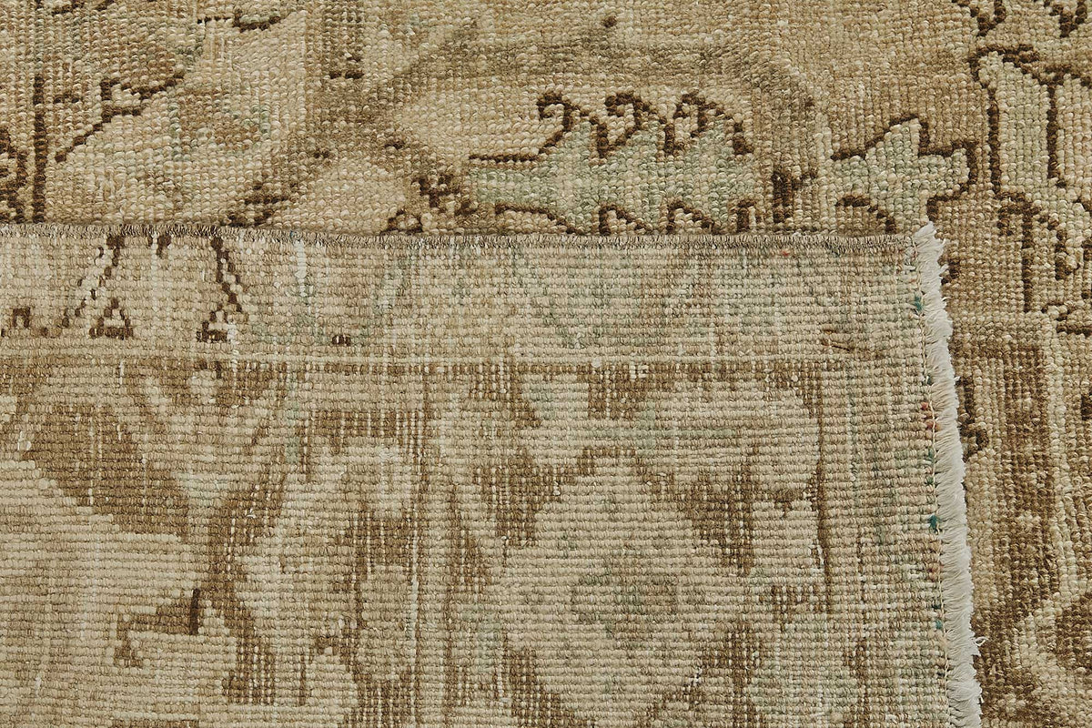 9x12 Beige Antique Persian Heriz Rug - 50130