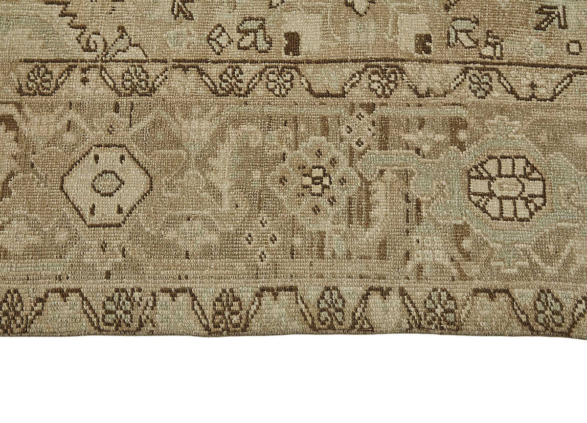 9x12 Beige Antique Persian Heriz Rug - 50130