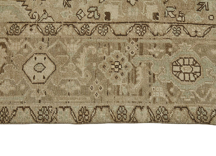 9x12 Beige Antique Persian Heriz Rug - 50130