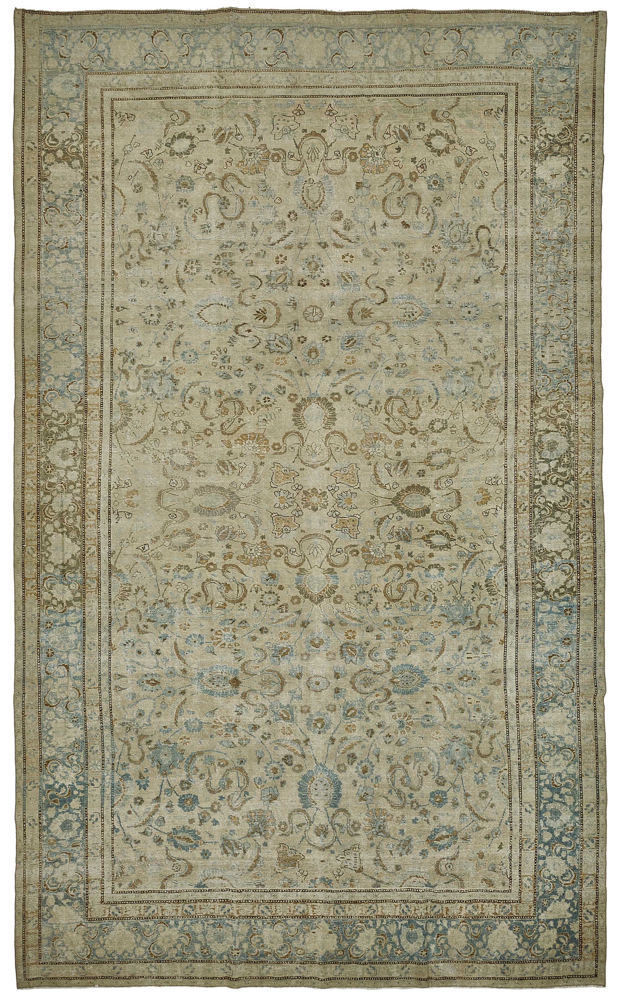 9x16 Beige Antique Persian Tabriz Rug - 50131