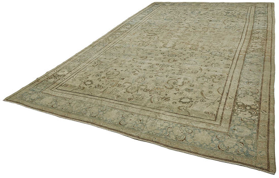 9x16 Beige Antique Persian Tabriz Rug - 50131