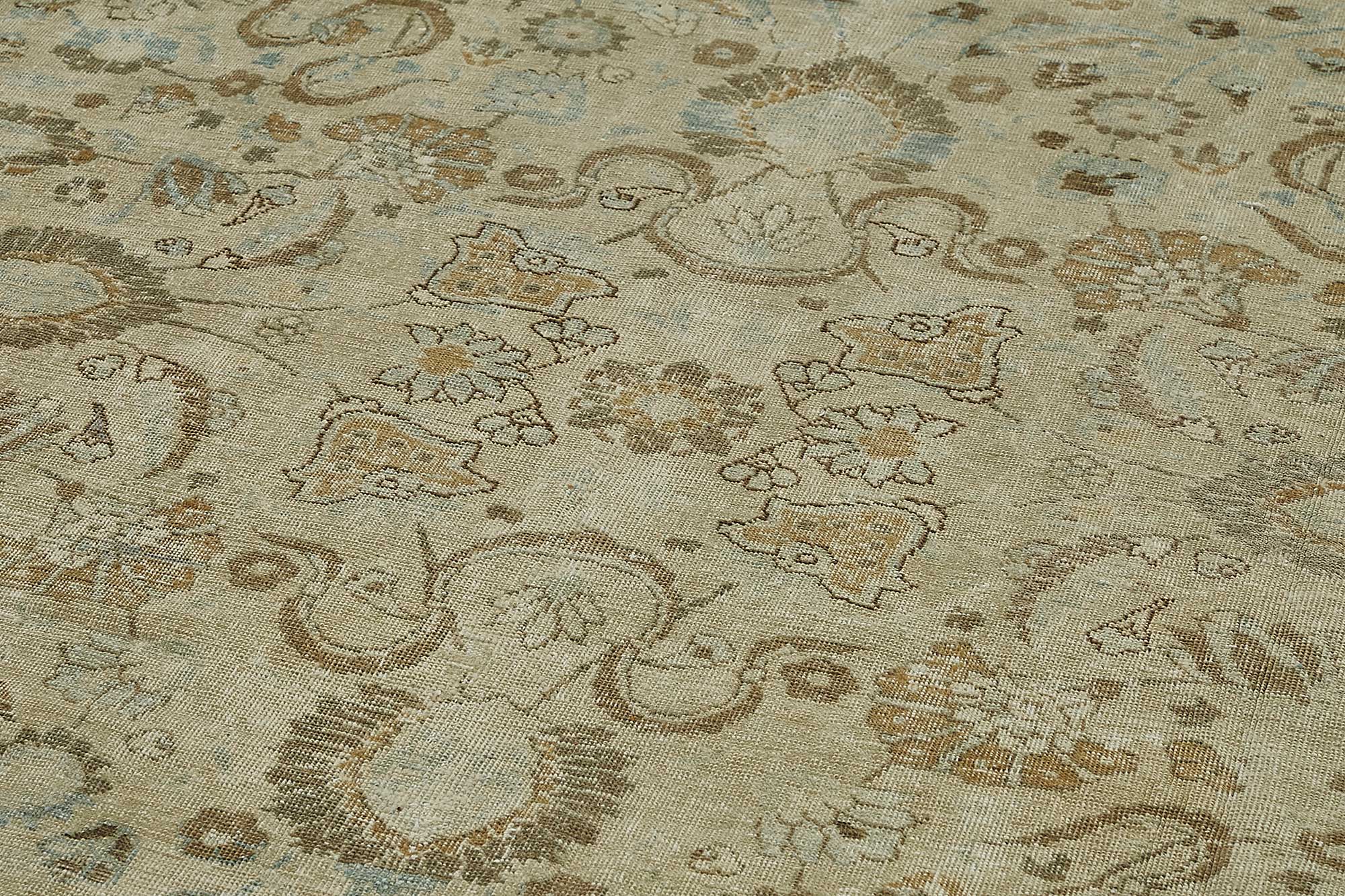 9x16 Beige Antique Persian Tabriz Rug - 50131