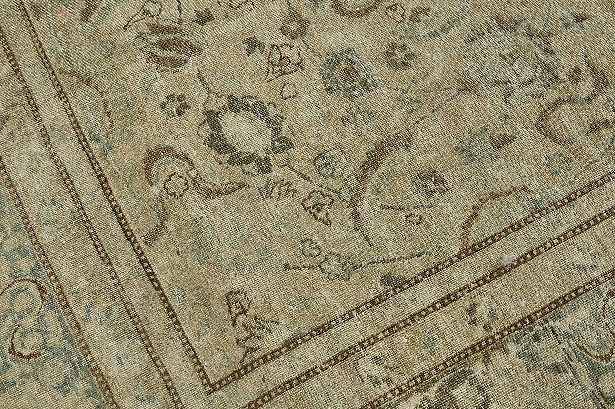 9x16 Beige Antique Persian Tabriz Rug - 50131