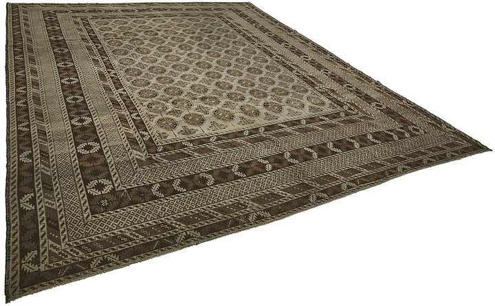 10x13 Beige Antique Ensari Turkmen Rug - 50132