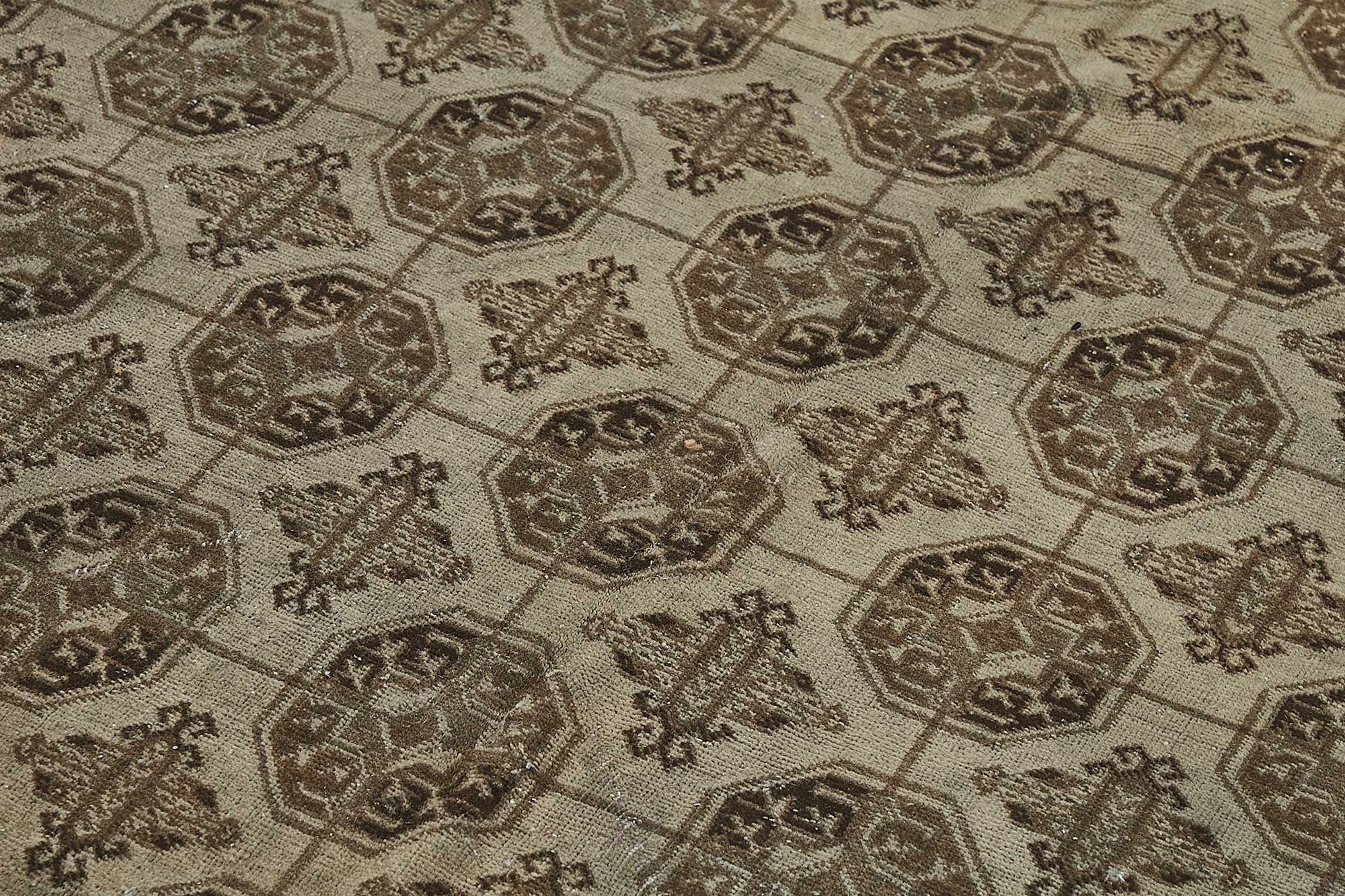 10x13 Beige Antique Ensari Turkmen Rug - 50132