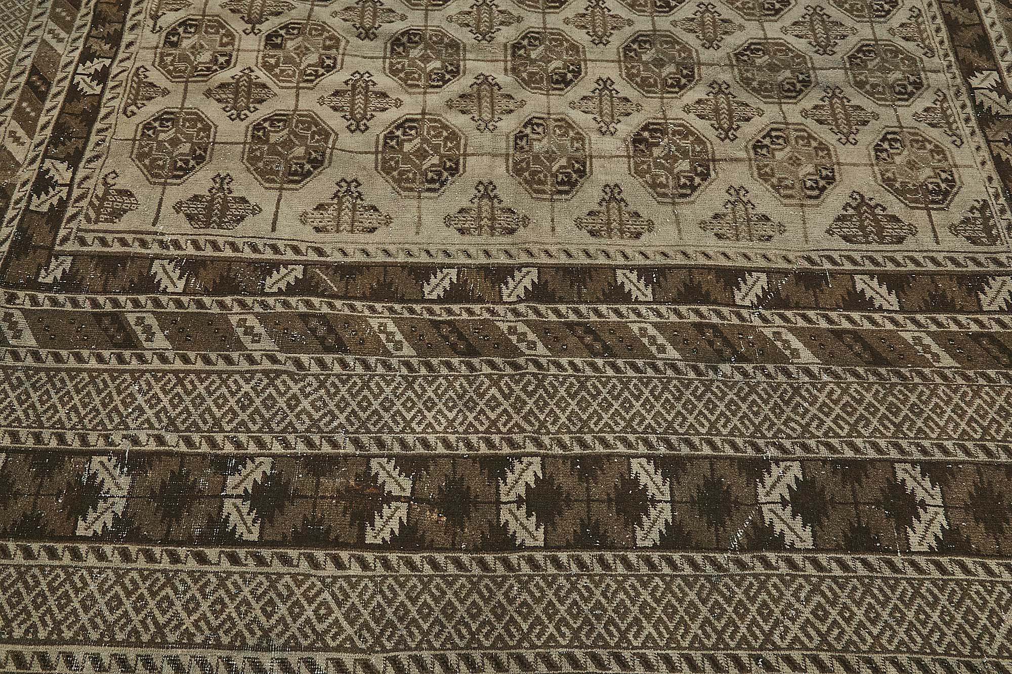 10x13 Beige Antique Ensari Turkmen Rug - 50132