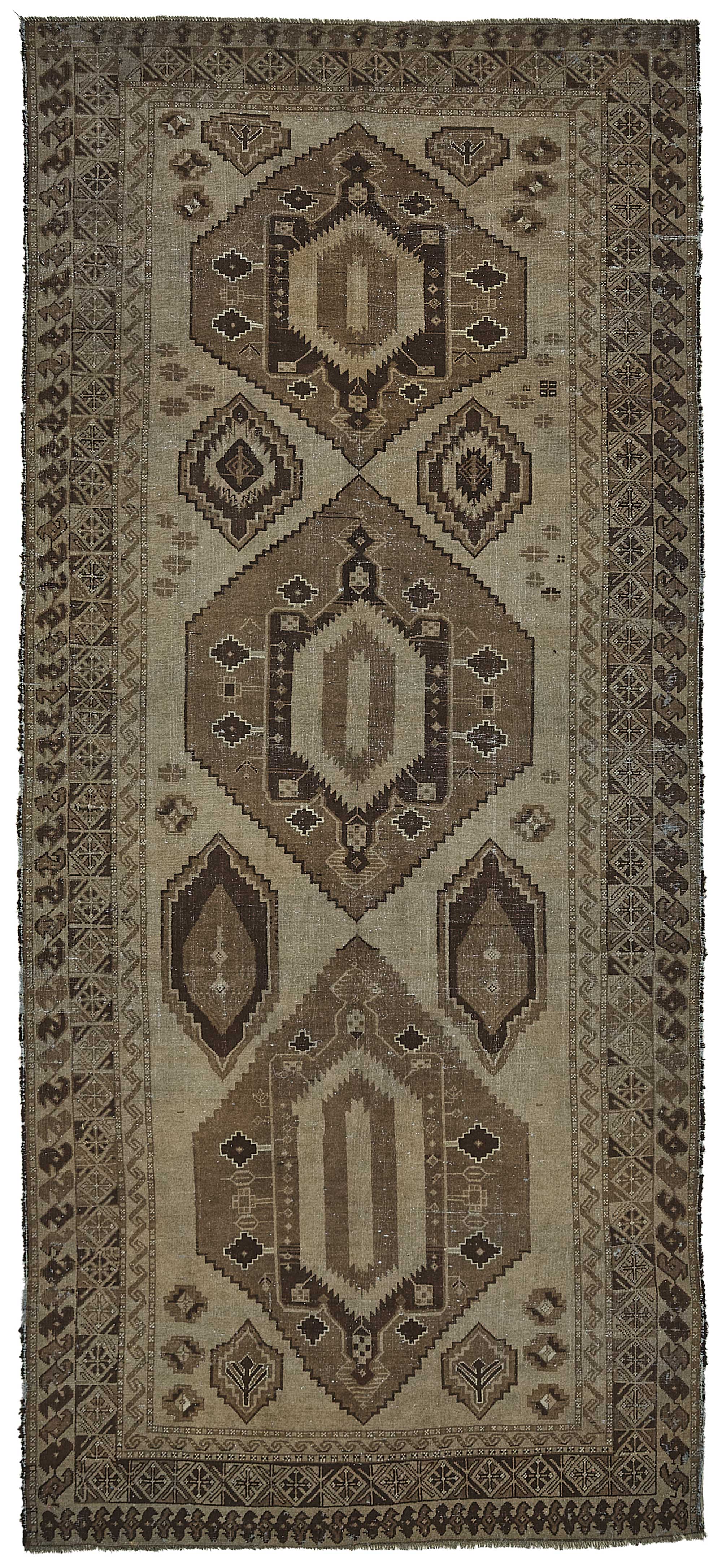 5x13 Beige Antique Ensari Turkmen Rug - 50133