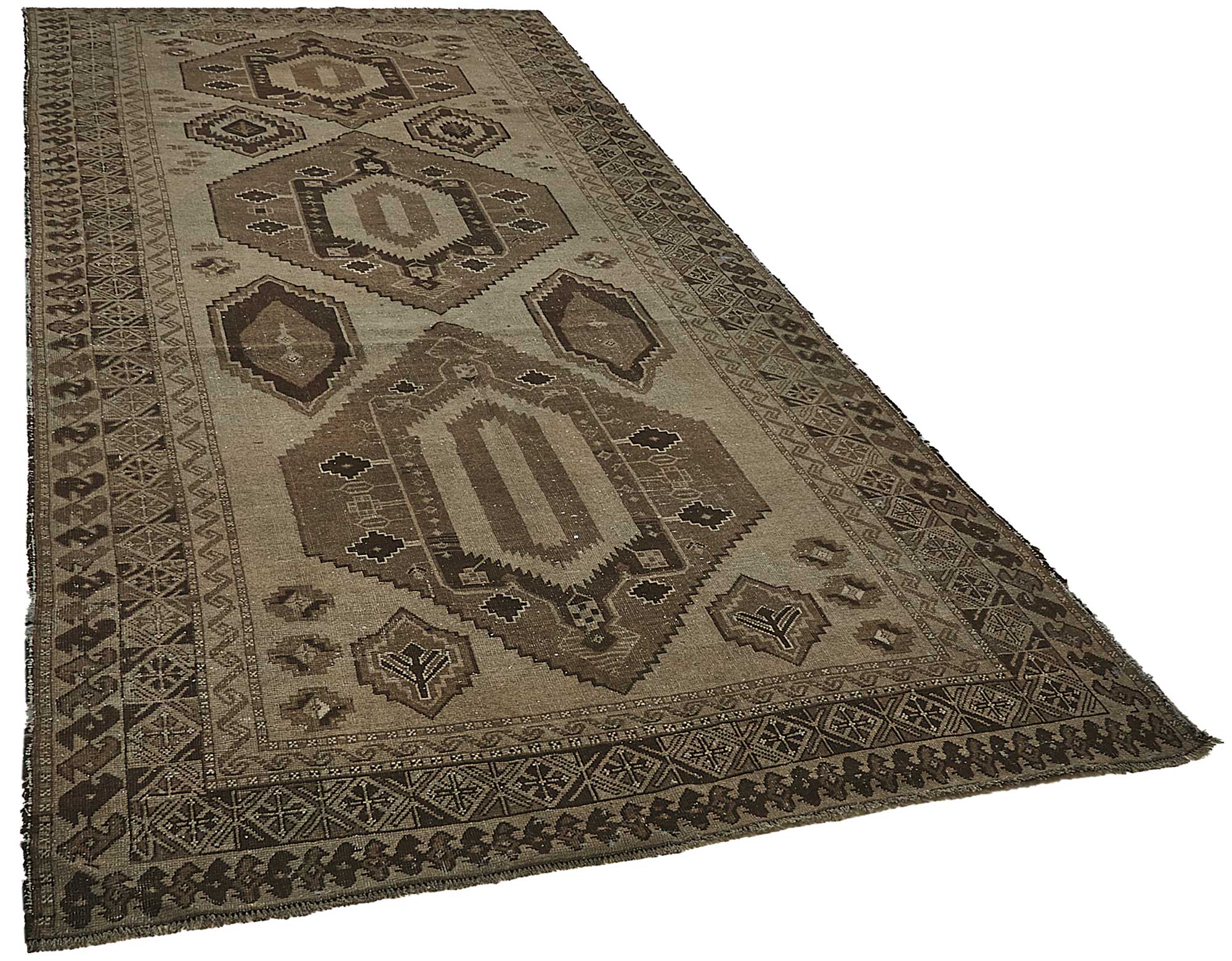 5x13 Beige Antique Ensari Turkmen Rug - 50133