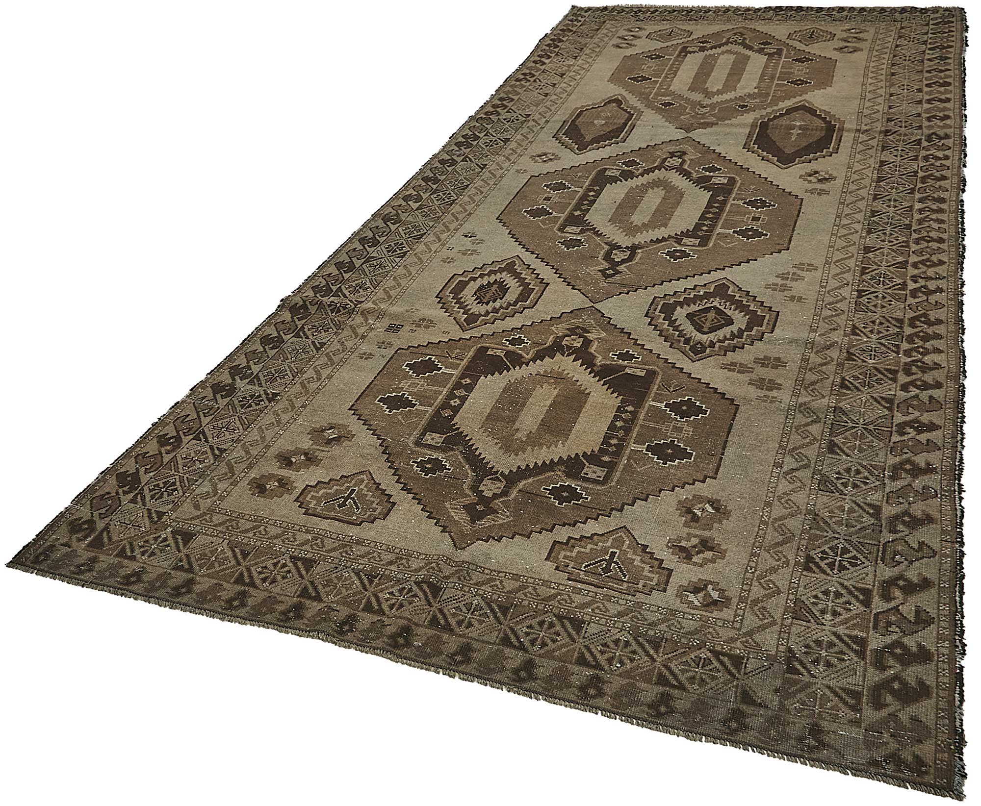 5x13 Beige Antique Ensari Turkmen Rug - 50133