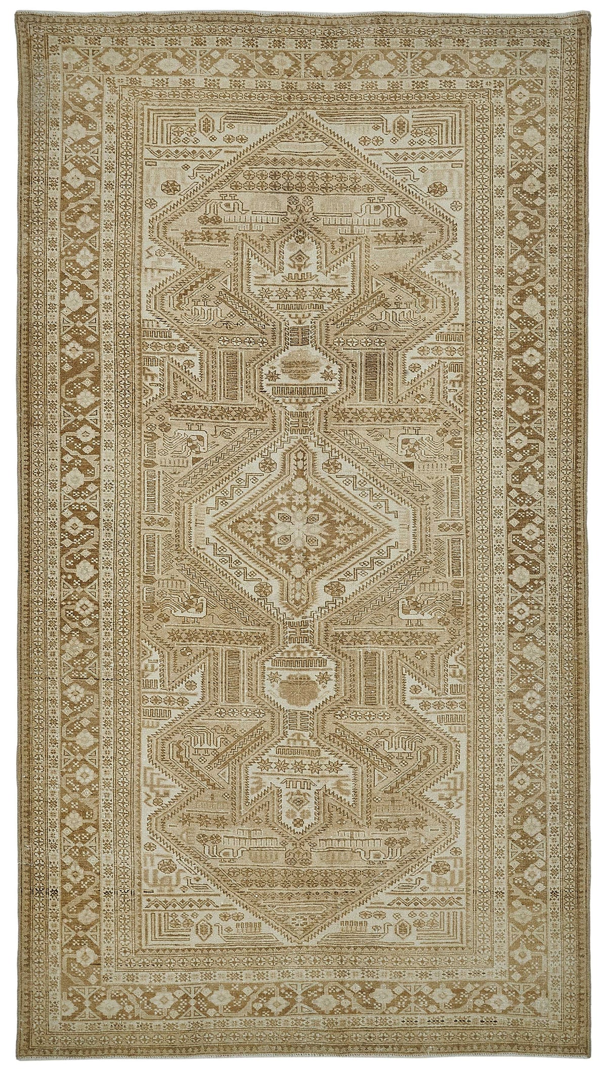 5x9 Beige Antique Afghan Belouch Rug - 50134