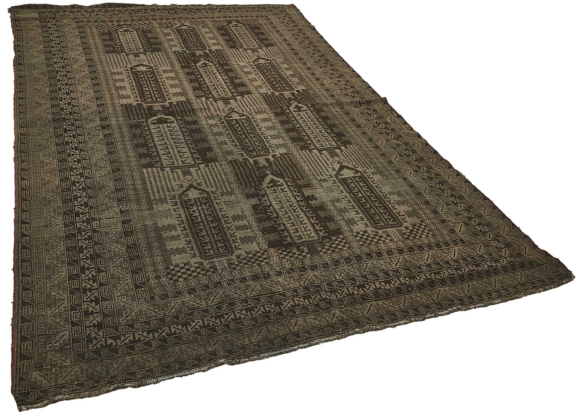 6x10 Beige Antique Afghan Mauri Rug - 50135