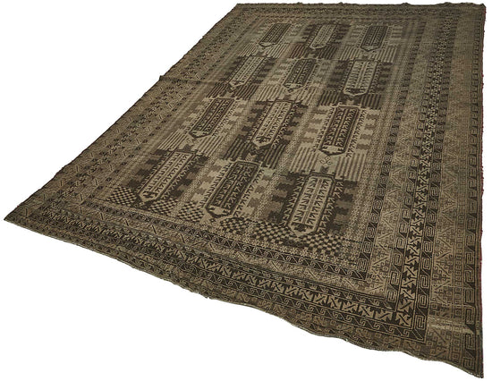 6x10 Beige Antique Afghan Mauri Rug - 50135