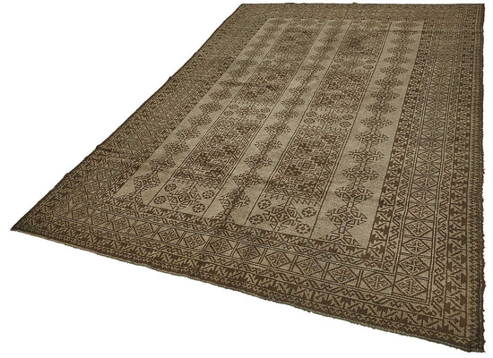 6x10 Beige Antique Afghan Kunduz Rug - 50136