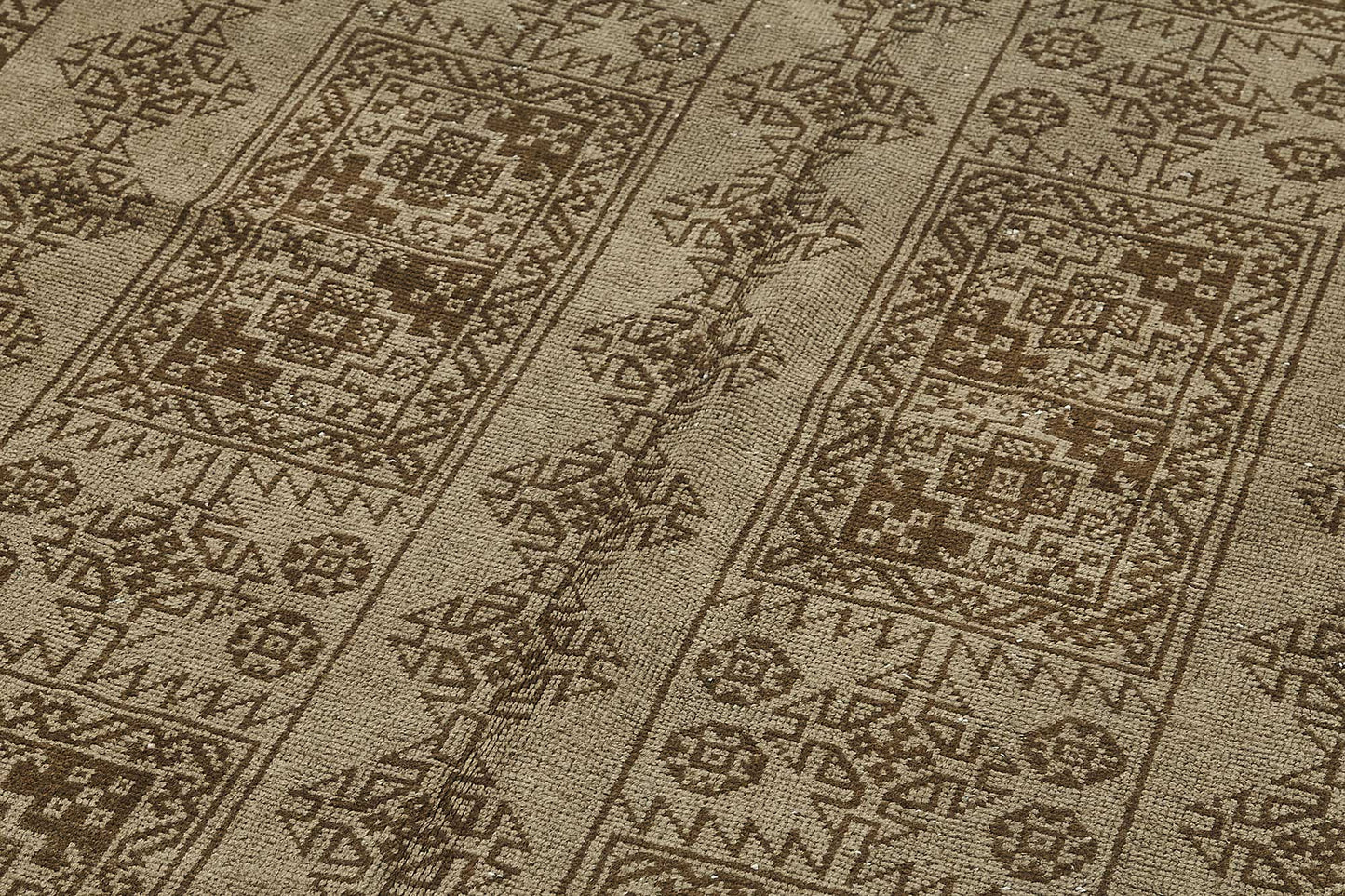 6x10 Beige Antique Afghan Kunduz Rug - 50136