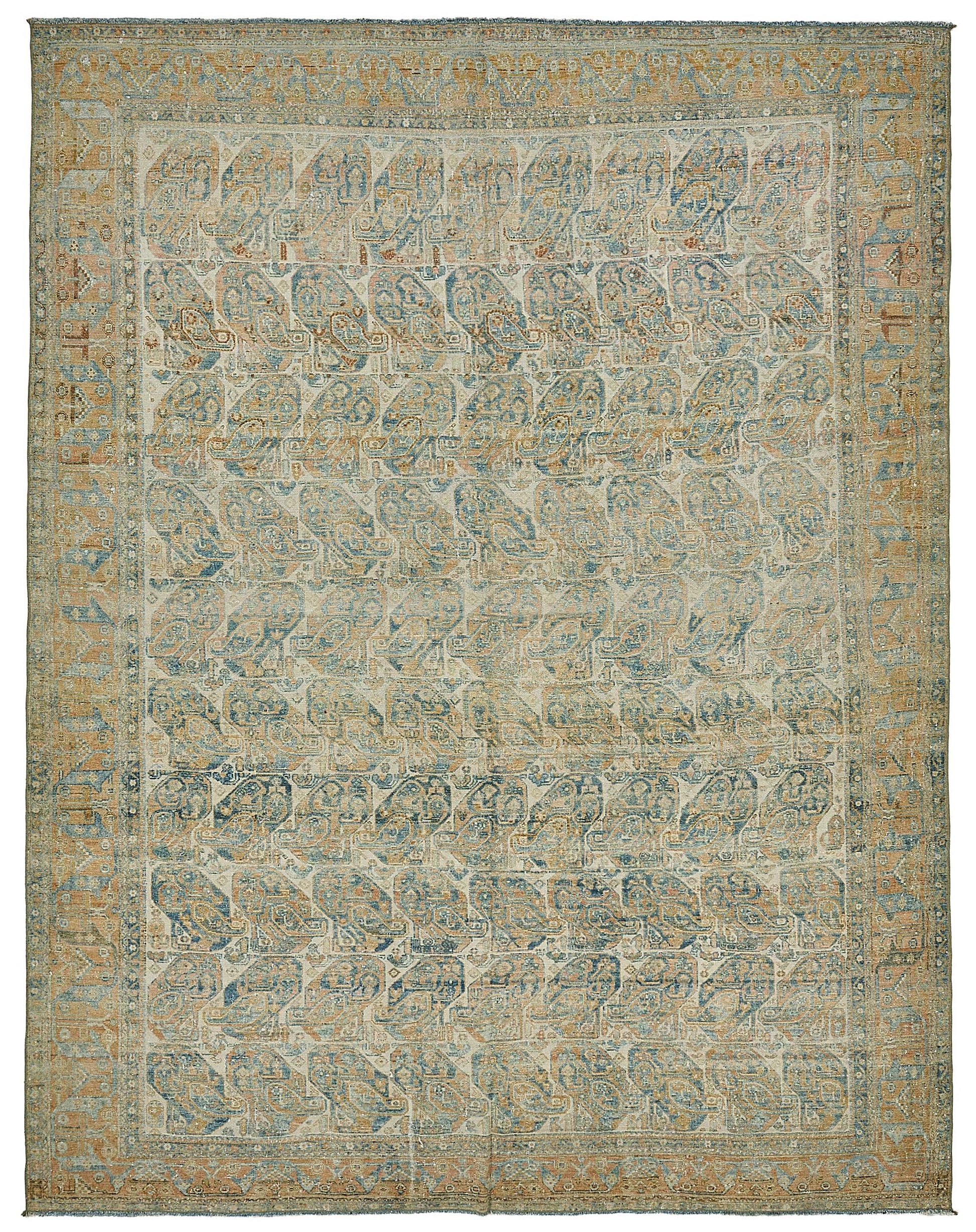 7x9 Beige Antique Persian Shiraz Rug - 50137