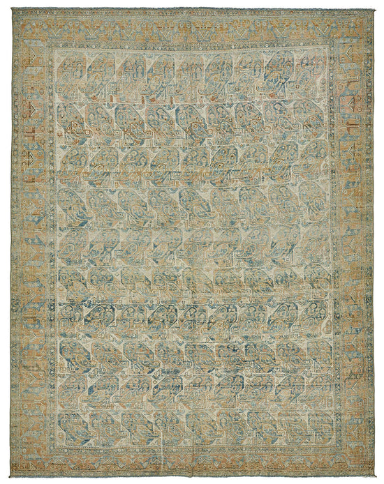 7x9 Beige Antique Persian Shiraz Rug - 50137