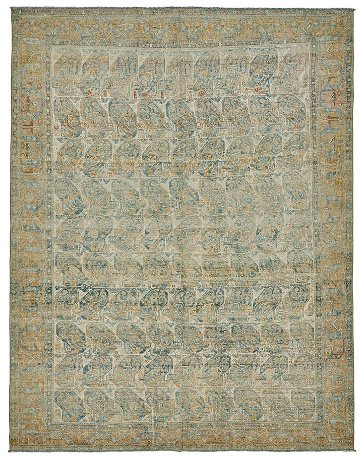 7x9 Beige Antique Persian Shiraz Rug - 50137