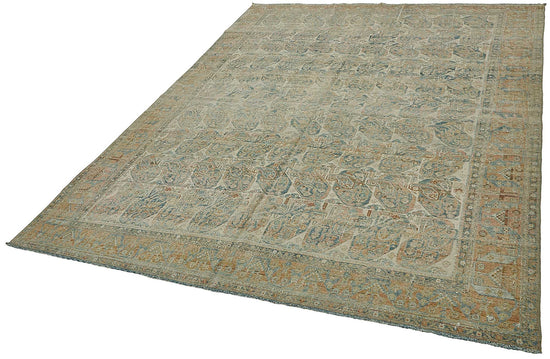 7x9 Beige Antique Persian Shiraz Rug - 50137