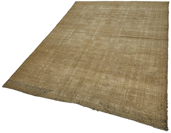 6x8 Beige Antique Afghan Kunduz Rug - 50138
