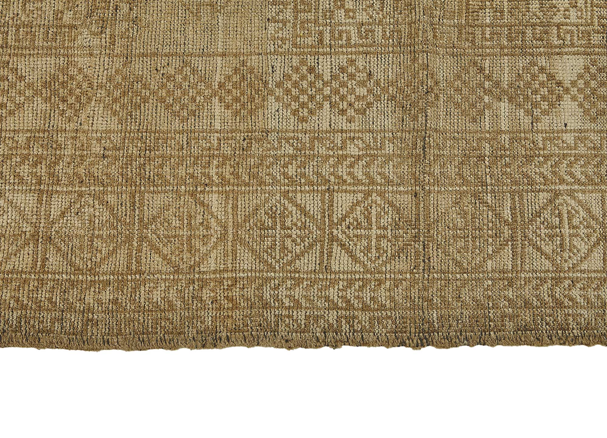 6x8 Beige Antique Afghan Kunduz Rug - 50138