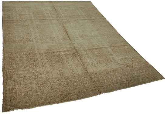 6x9 Beige Antique Afghan Kunduz Rug - 50139