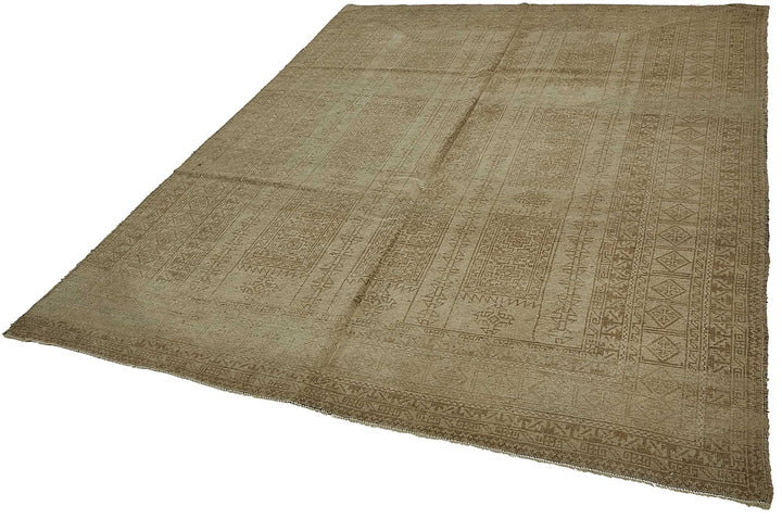6x9 Beige Antique Afghan Kunduz Rug - 50139