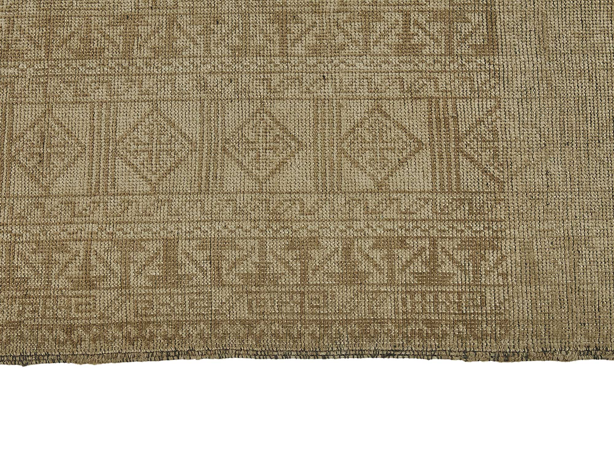 6x9 Beige Antique Afghan Kunduz Rug - 50139