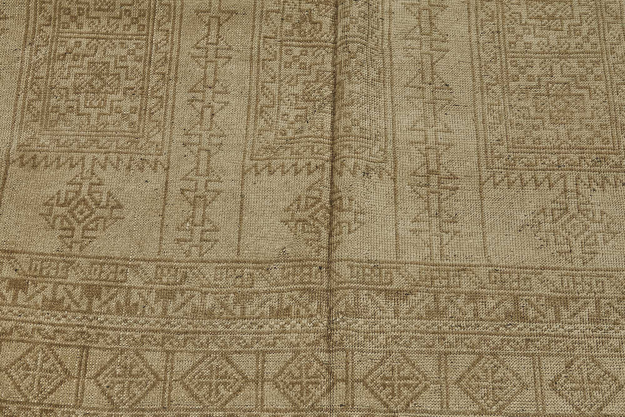 6x9 Beige Antique Afghan Kunduz Rug - 50139
