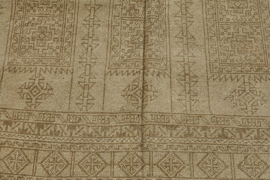 6x9 Beige Antique Afghan Kunduz Rug - 50139