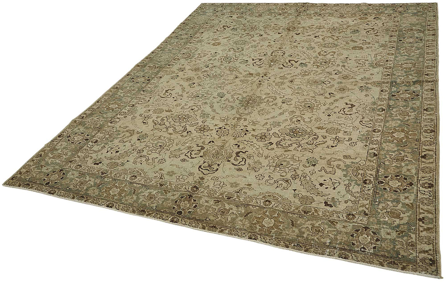 7x10 Beige Antique Persian Hamedan Rug - 50140
