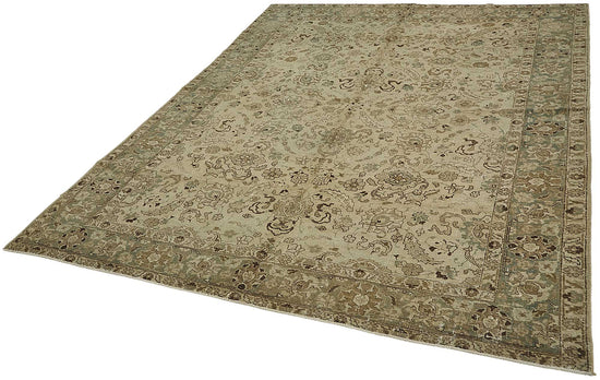 7x10 Beige Antique Persian Hamedan Rug - 50140