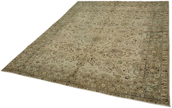 7x10 Beige Antique Persian Hamedan Rug - 50140