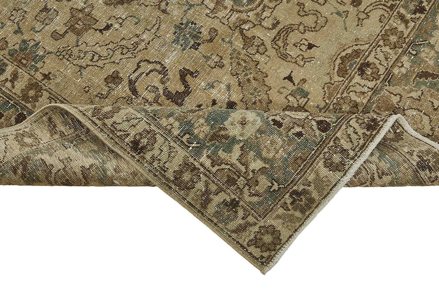 7x10 Beige Antique Persian Hamedan Rug - 50140