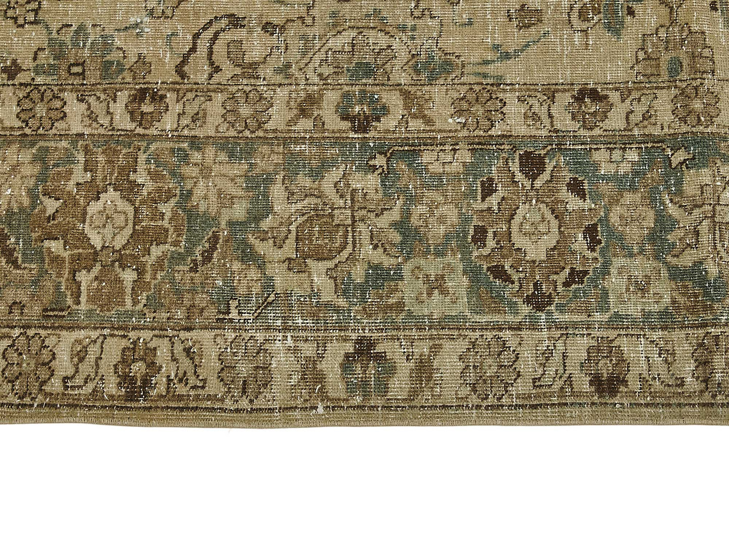 7x10 Beige Antique Persian Hamedan Rug - 50140