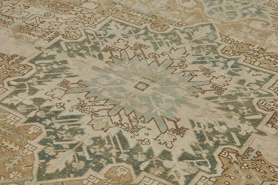 9x12 Beige Antique Persian Heriz Rug - 50141