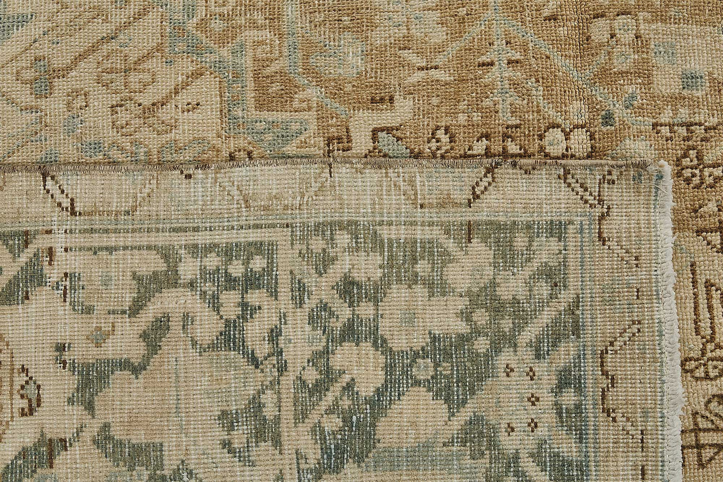 9x12 Beige Antique Persian Heriz Rug - 50141
