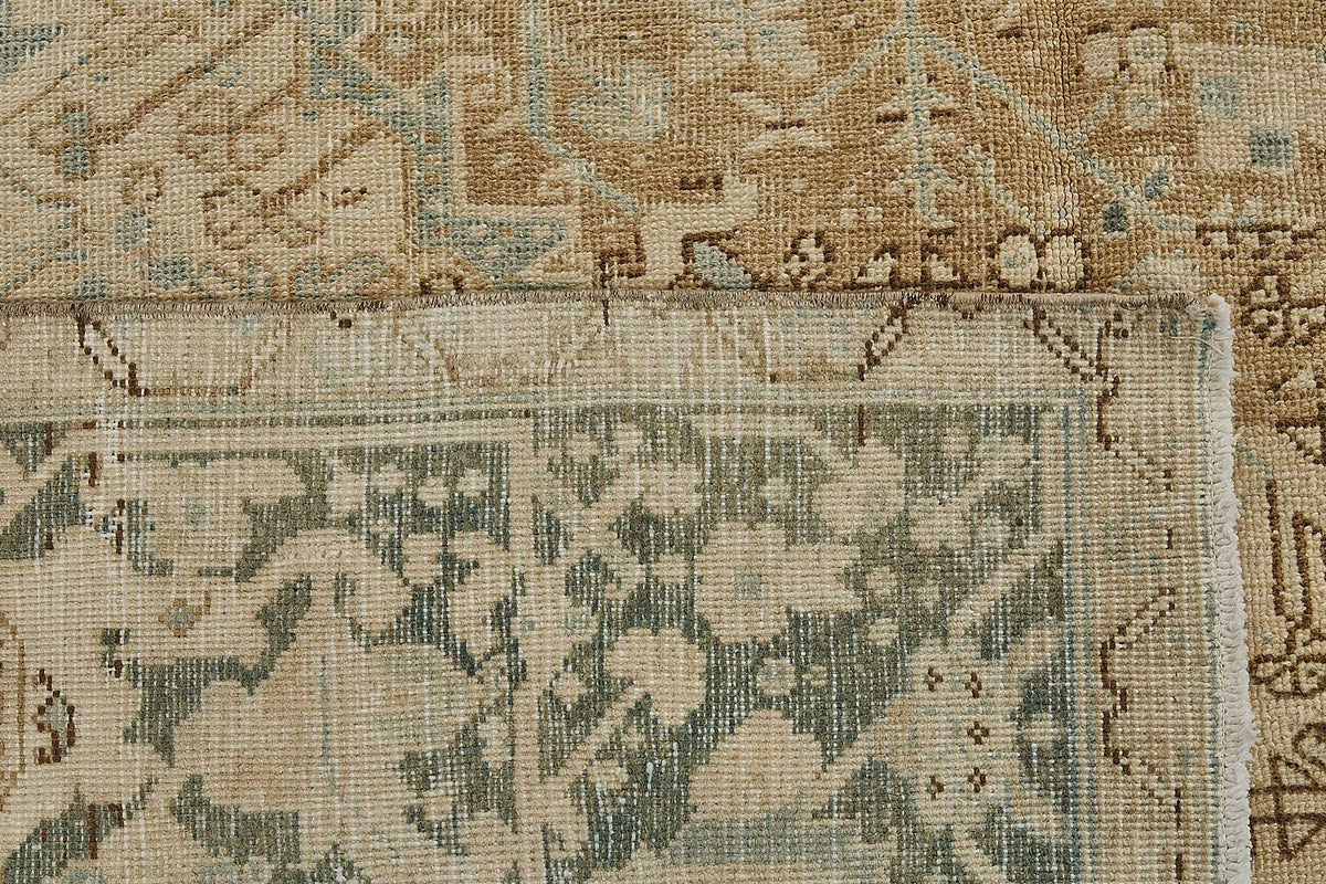 9x12 Beige Antique Persian Heriz Rug - 50141