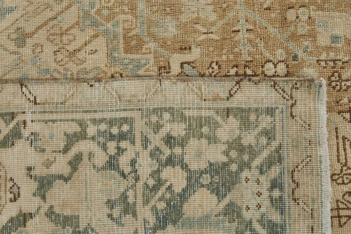 9x12 Beige Antique Persian Heriz Rug - 50141