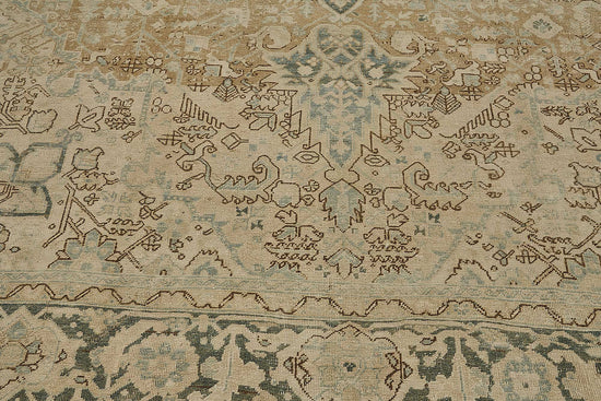 9x12 Beige Antique Persian Heriz Rug - 50141