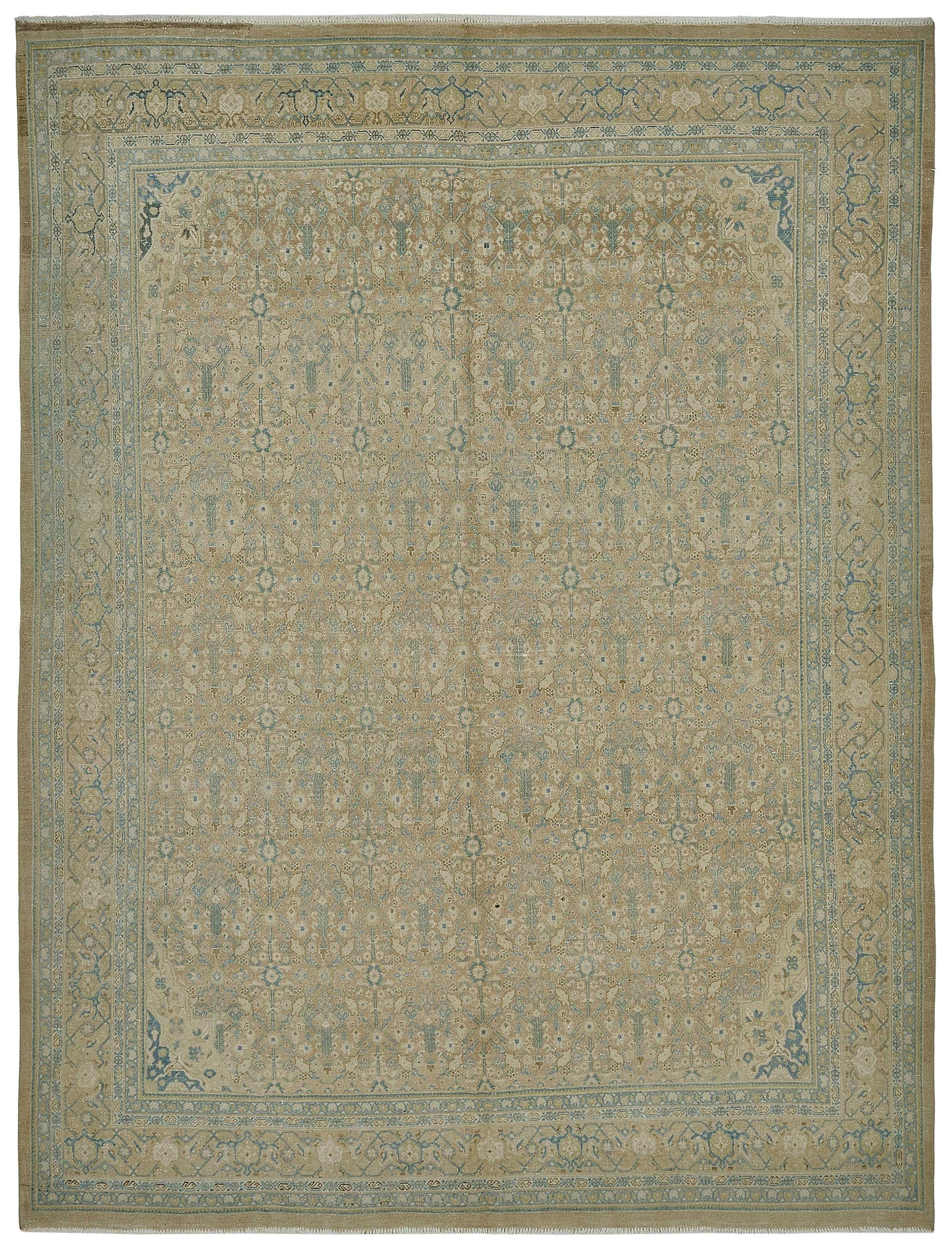 8x11 Beige Antique Persian Tabriz Rug - 50142