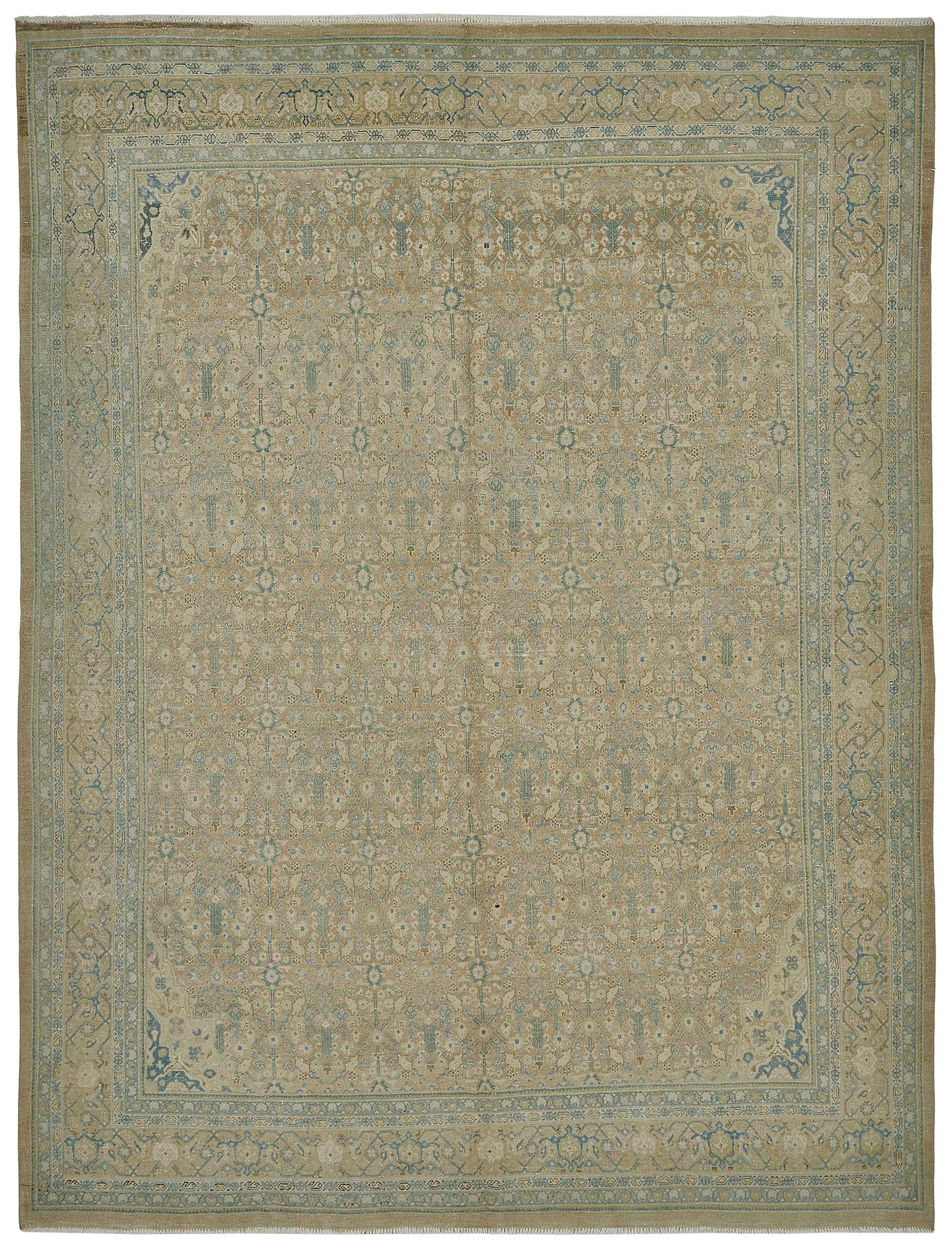 8x11 Beige Antique Persian Tabriz Rug - 50142