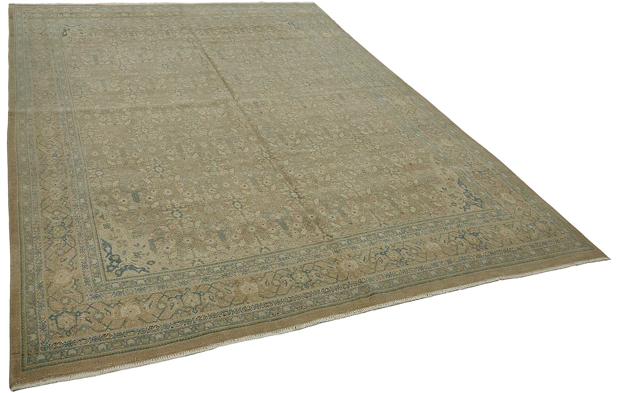 8x11 Beige Antique Persian Tabriz Rug - 50142