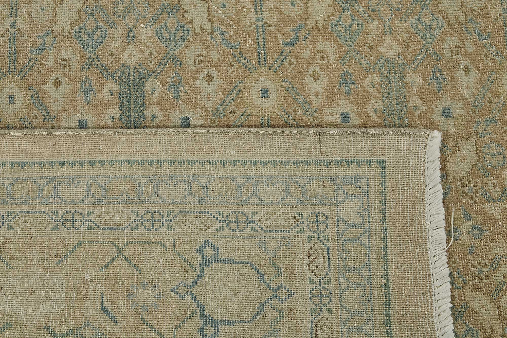 8x11 Beige Antique Persian Tabriz Rug - 50142