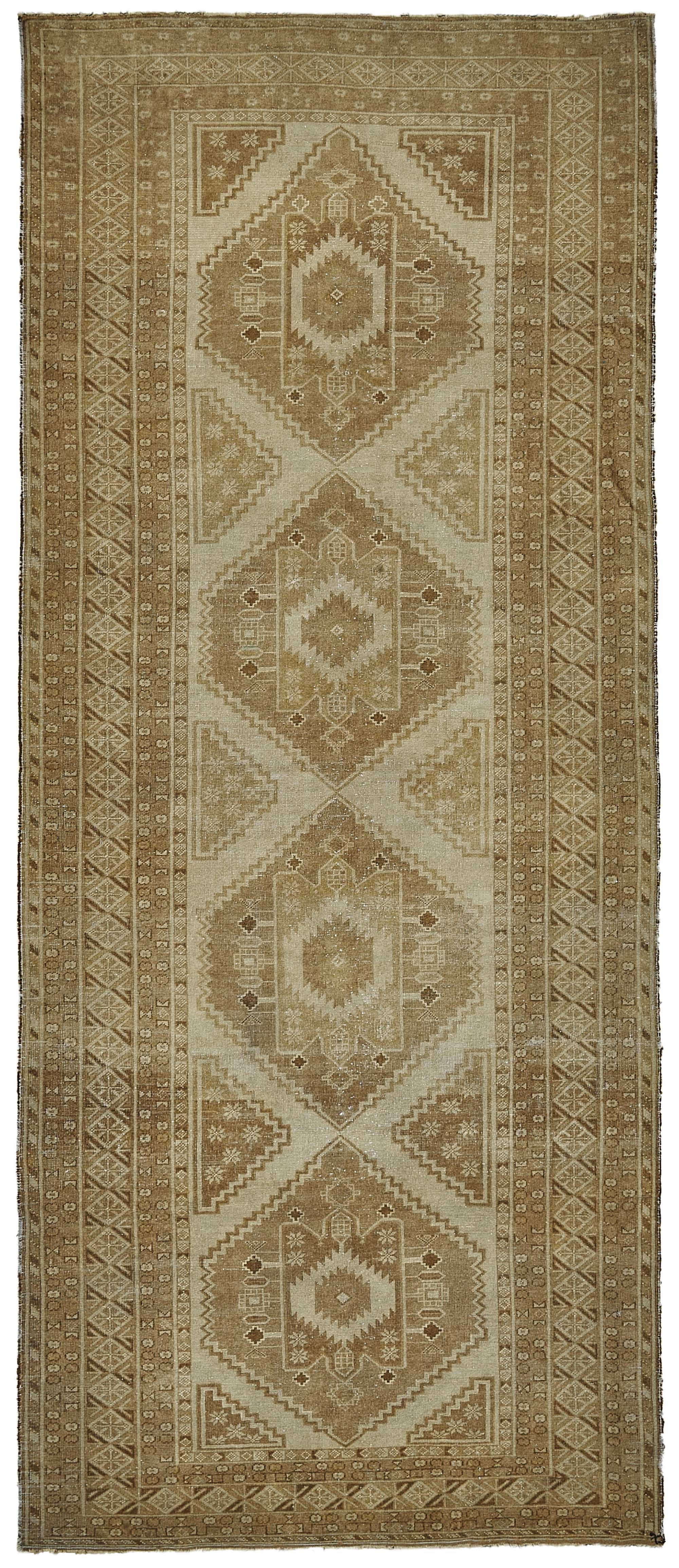 4x10 Beige Antique Afghan Ensari Rug - 50143
